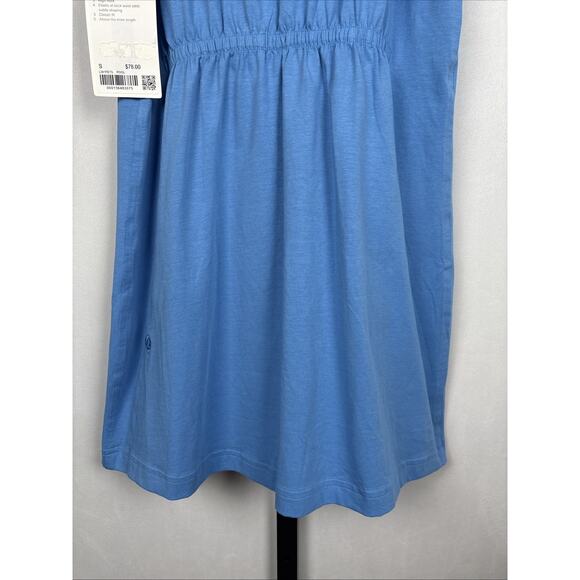 NEW Lululemon Organic Cotton Cinched-Waist Dress Women's Small Blue Sporty - Picture 7 of 9